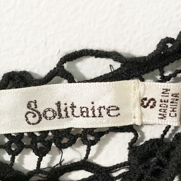 Solitaire 100% Cotton Lace Tulle Scoop Neck Sleeveless Blouse Scalloped Hem 🖤 - Picture 5 of 7